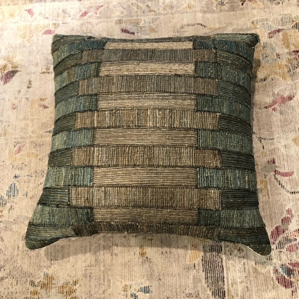 Magnolia Home by Joanna Gaines‎ for Loloi Green Woven Pillow